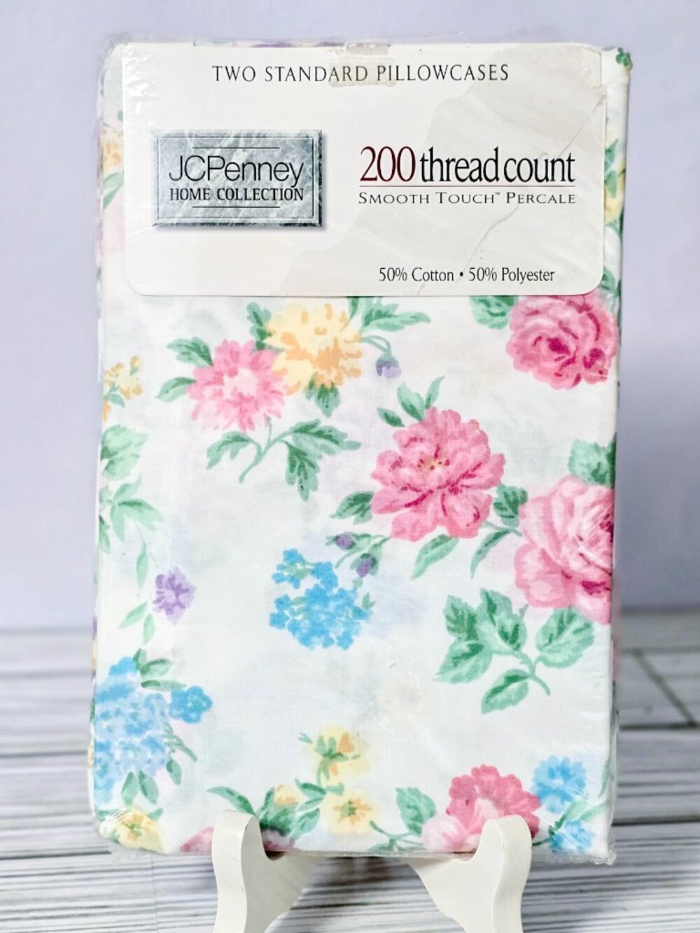 VTG 1990s JCPenney Home Collection Floral Pillowcases Set of 2 Pillow Case